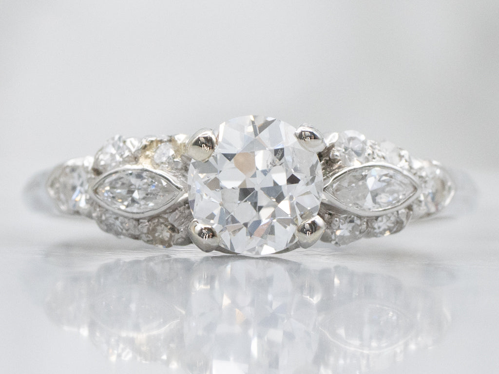 Vintage 1930s Old European Cut Diamond and Platinum Engagement Ring