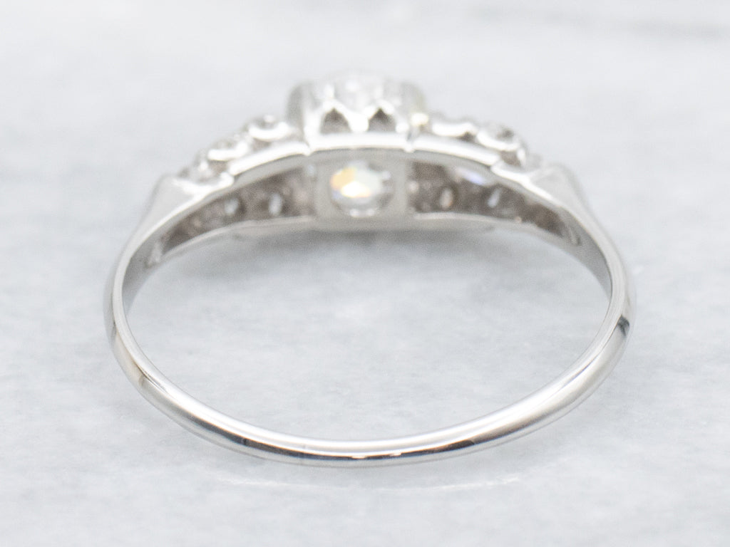 Vintage 1930s Old European Cut Diamond and Platinum Engagement Ring