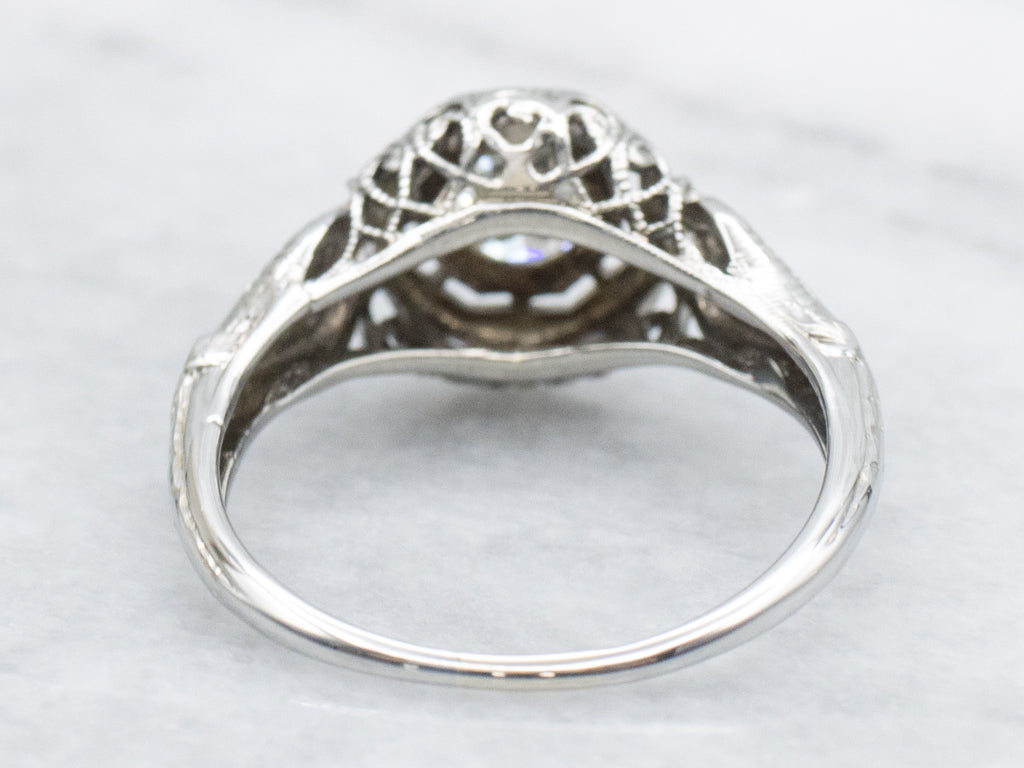Old European Cut Diamond Art Deco Era Solitaire Engagement Ring
