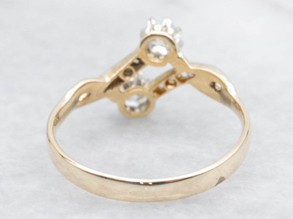 Edwardian Old European Cut Diamond Toi et Moi Ring