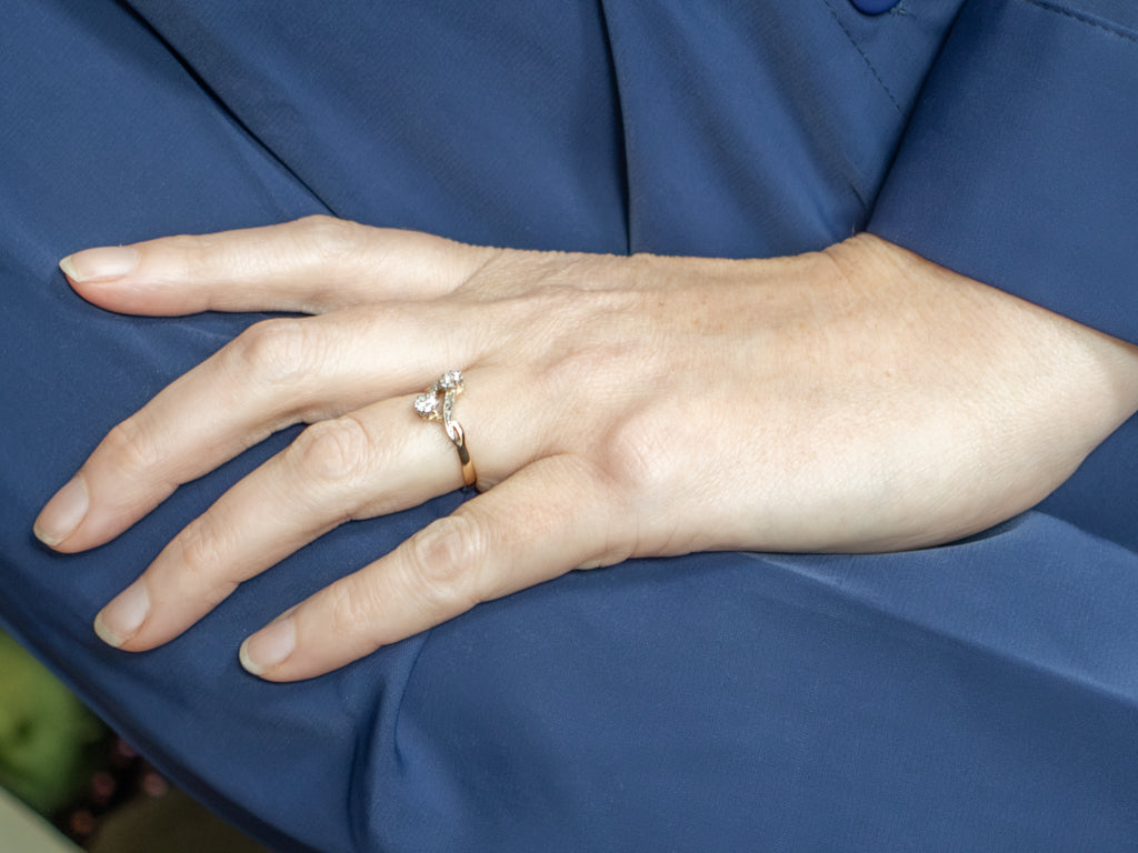 Edwardian Old European Cut Diamond Toi et Moi Ring