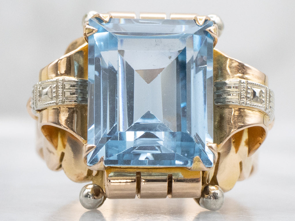 Retro Era Synthetic Spinel Tank-Style Ring
