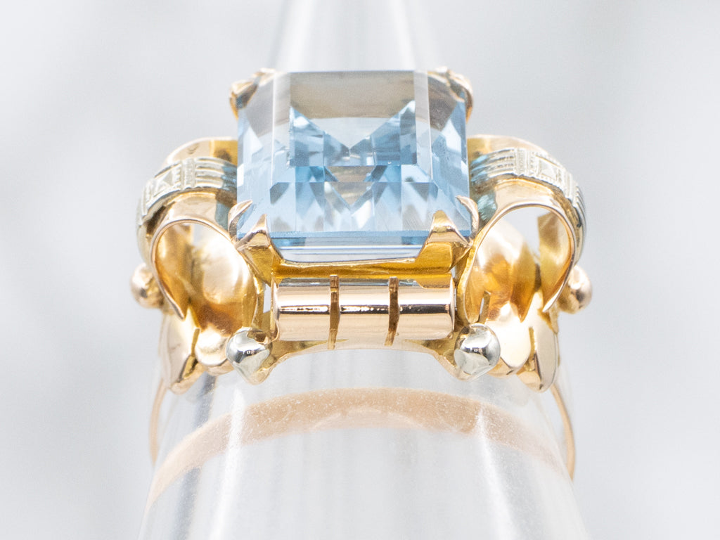 Retro Era Synthetic Spinel Tank-Style Ring