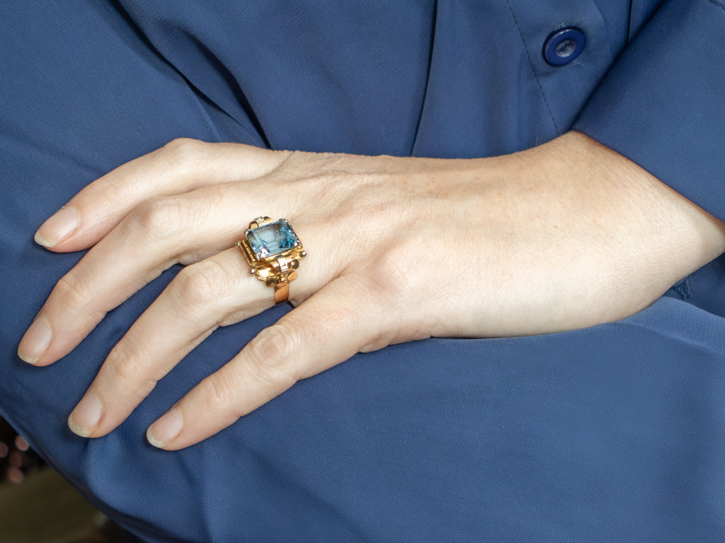 Retro Era Synthetic Spinel Tank-Style Ring