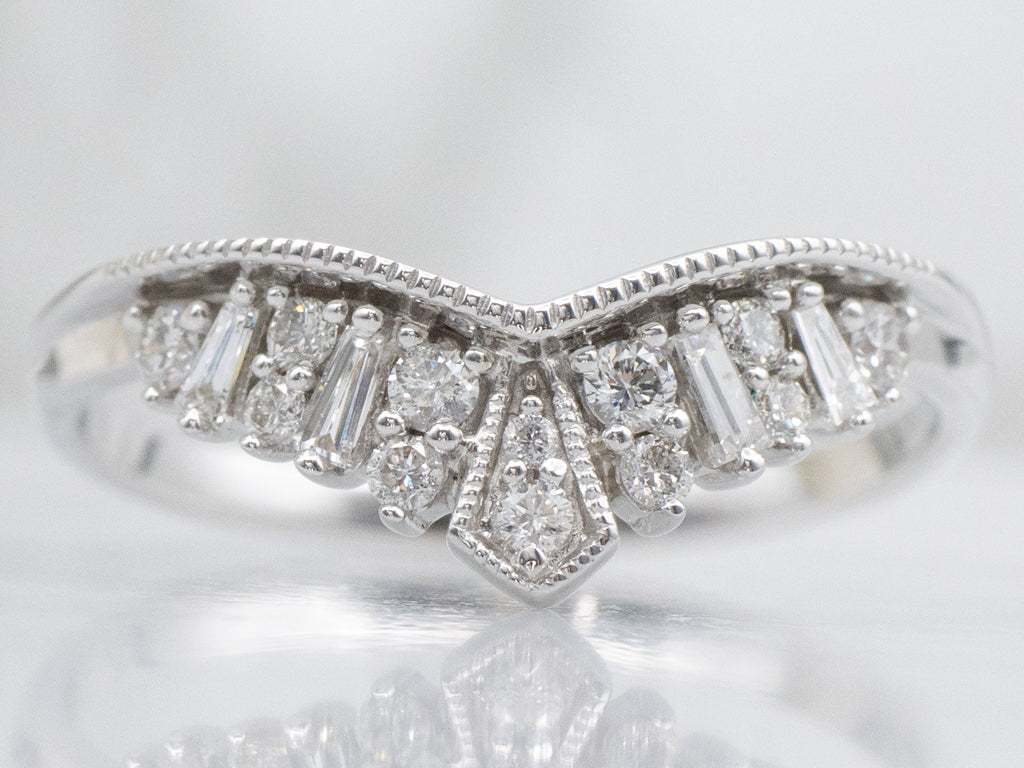 Mix-Cut Diamond White Gold Tiara Band