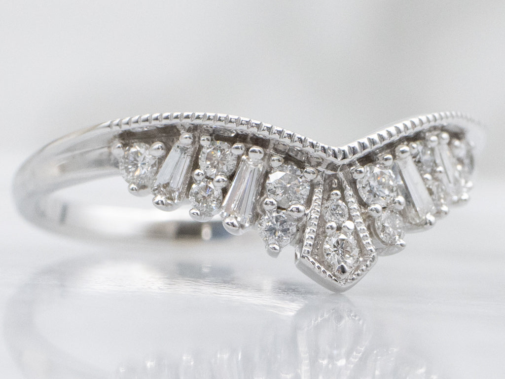 Mix-Cut Diamond White Gold Tiara Band