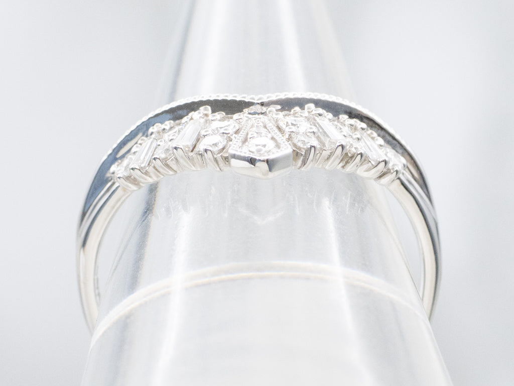 Mix-Cut Diamond White Gold Tiara Band