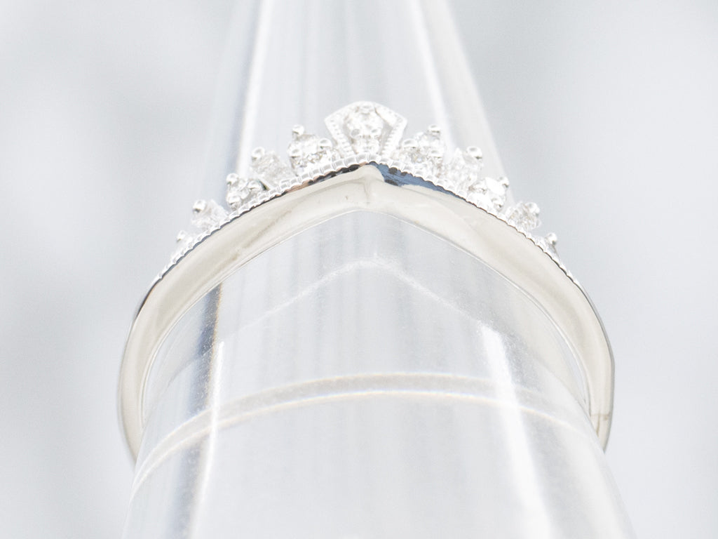 Mix-Cut Diamond White Gold Tiara Band
