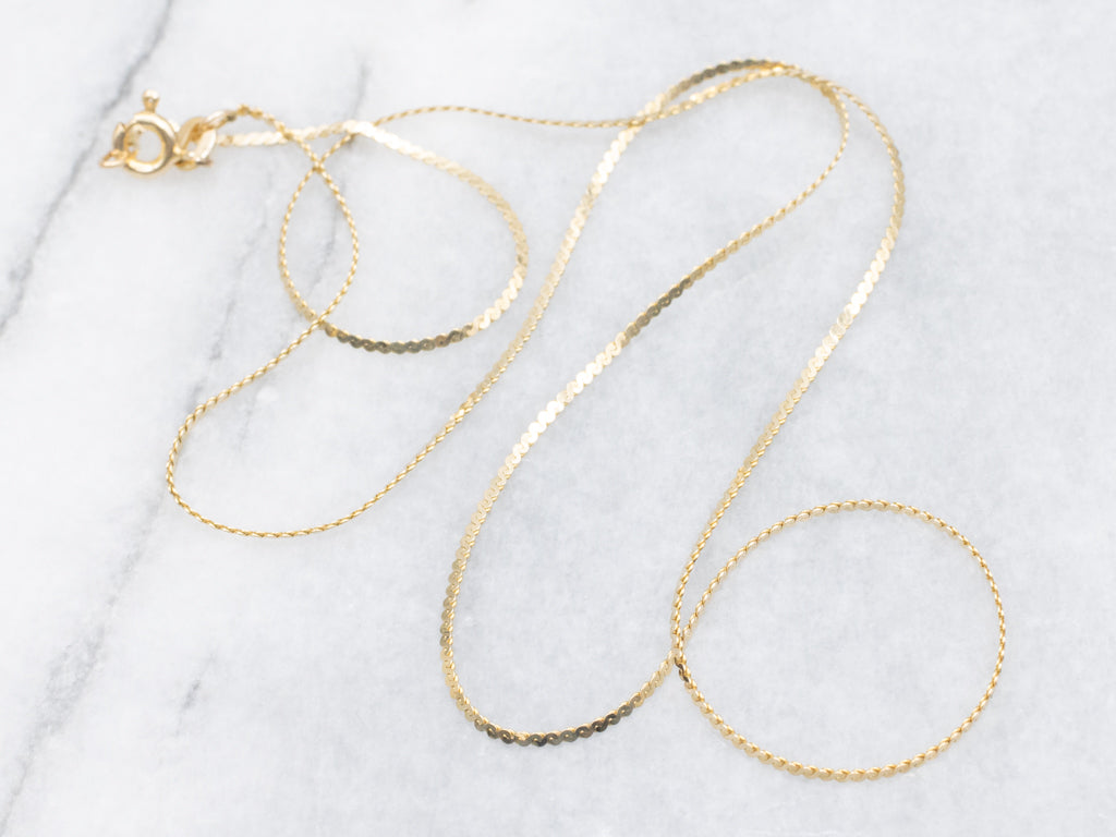 Italian Yellow Gold Serpentine Chain