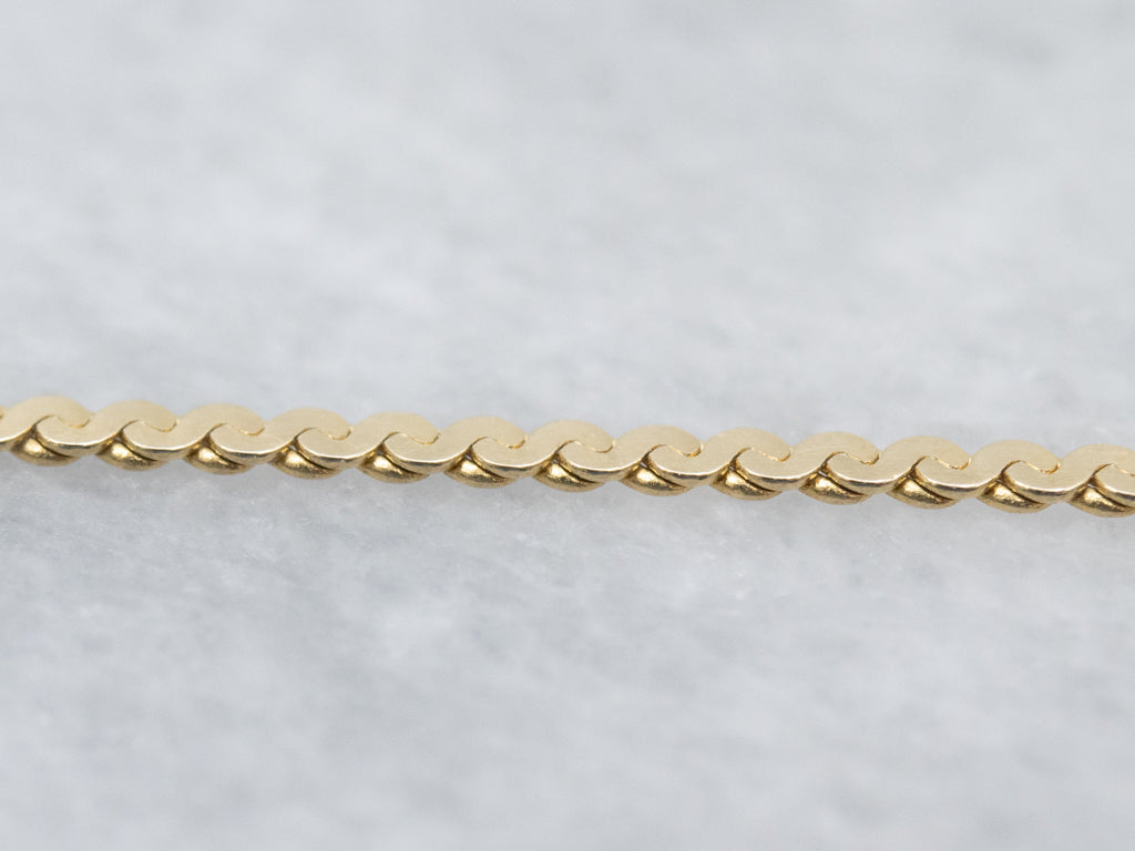 Italian Yellow Gold Serpentine Chain