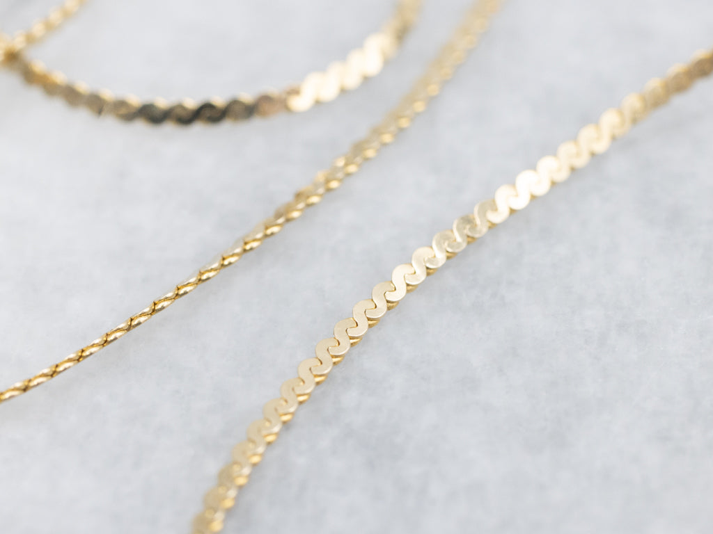 Italian Yellow Gold Serpentine Chain