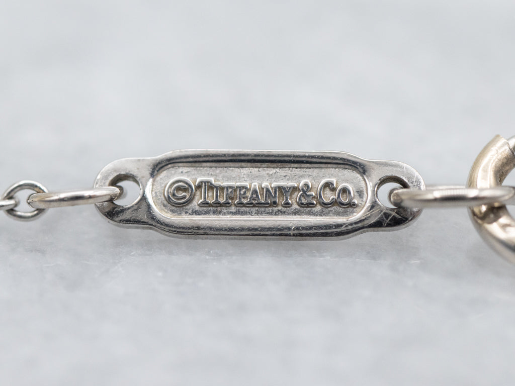 Vintage Tiffany and Co. Teardrop Aquamarine Cabochon Drop Pendant Necklace