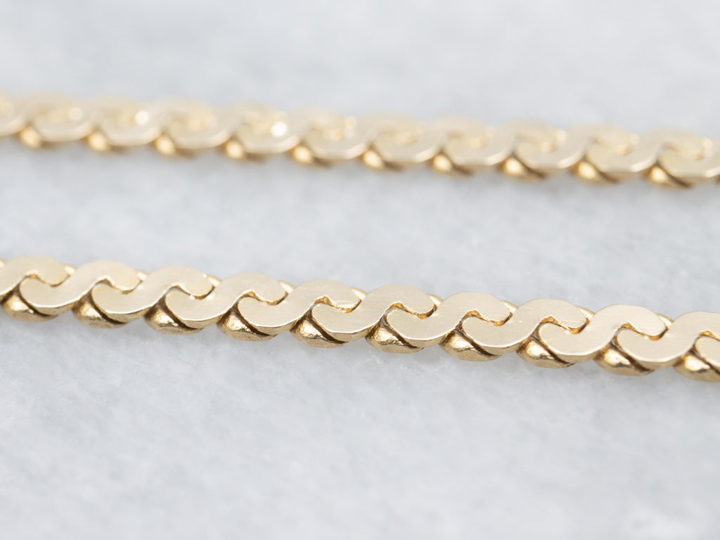 Yellow Gold Flat Serpentine Chain