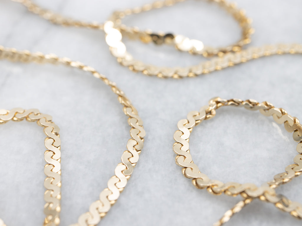 Yellow Gold Flat Serpentine Chain