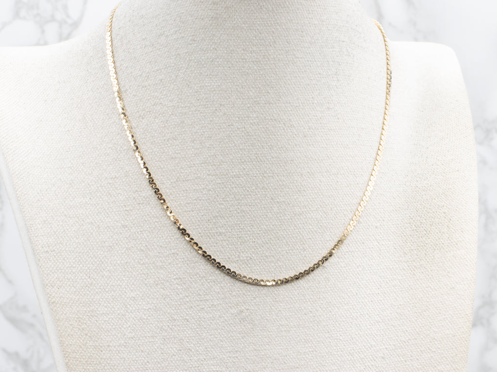 Yellow Gold Flat Serpentine Chain