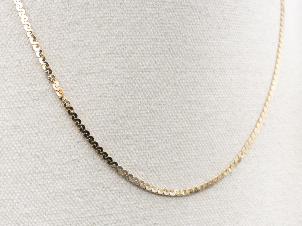 Yellow Gold Flat Serpentine Chain