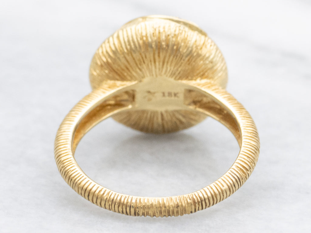 Vintage 18-Karat Gold Aquamarine and Diamond Evil Eye Ring