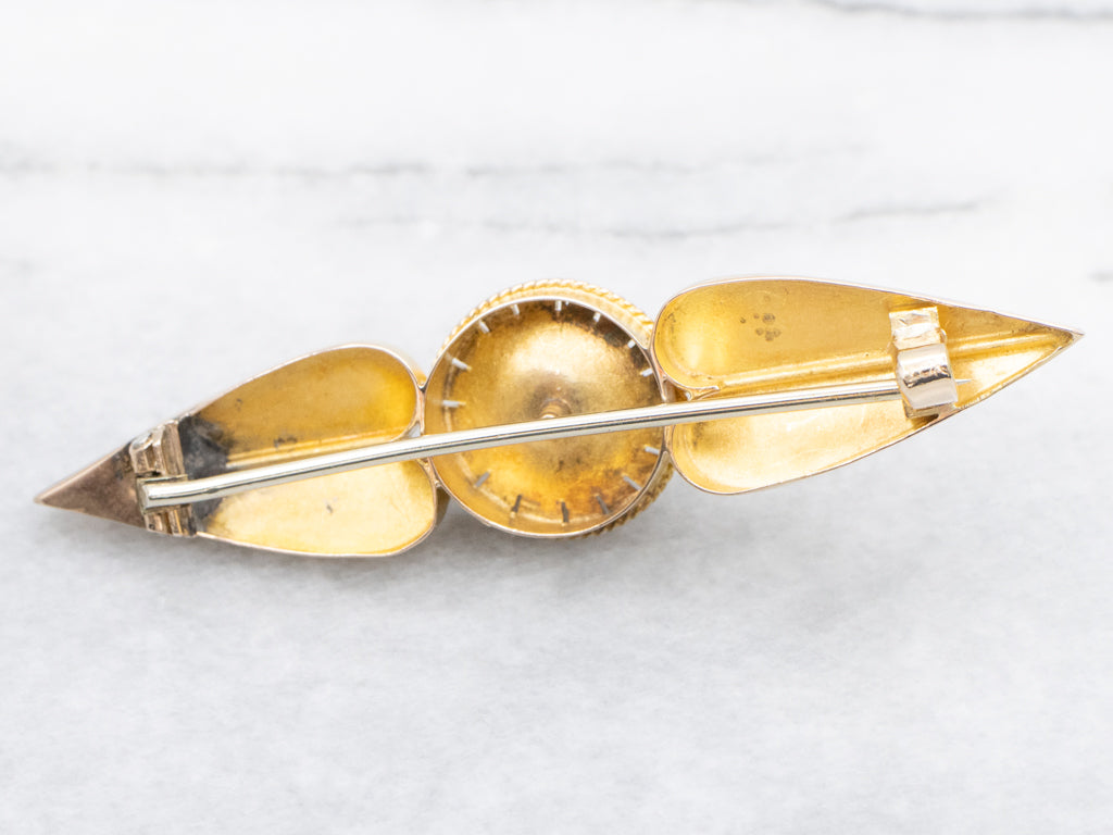 Antique Bloomed Gold Etruscan Revival Brooch