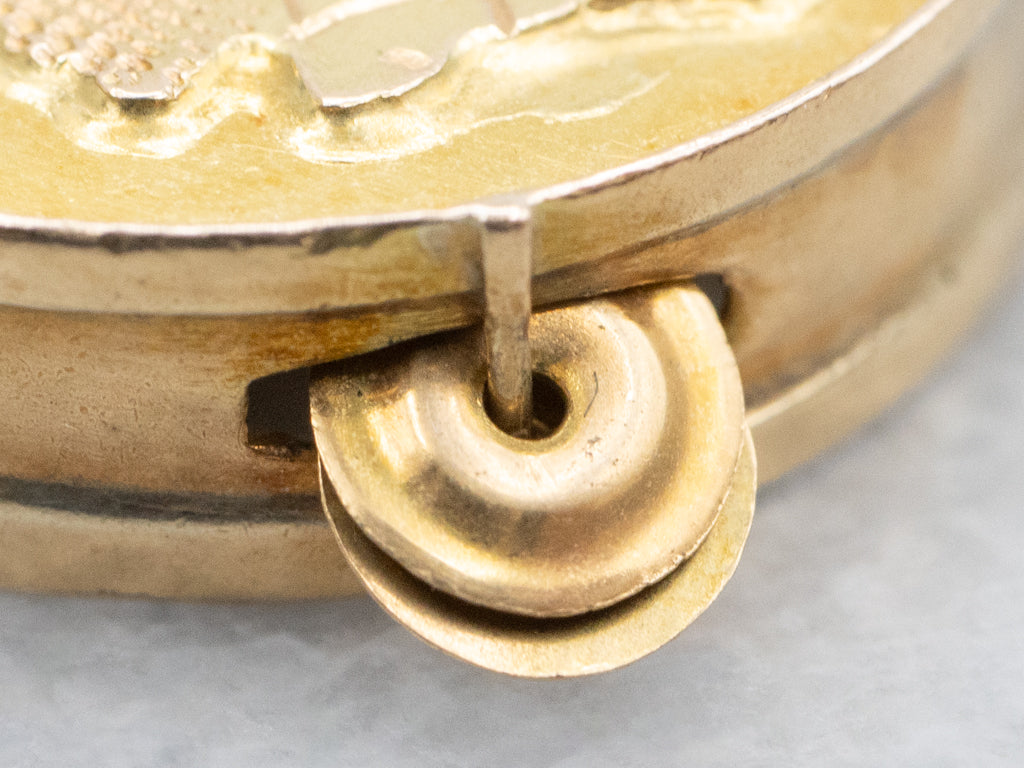 Vintage 18-Karat Gold Tambourine Charm Pendant