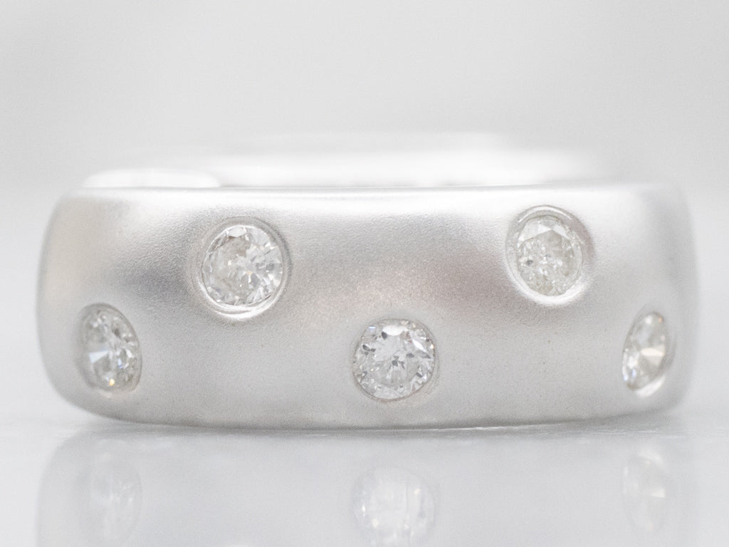 Etoile Diamond Matte Finished White Gold Hoop Earrings