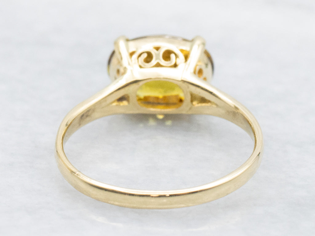 East-to-West Mali Set Mali Garnet and Gold Solitaire Ring
