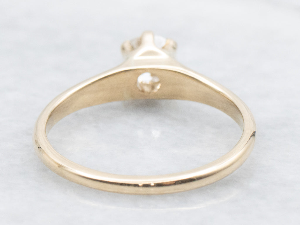 Antique Six-Prong Old Mine Cut Diamond Solitaire Engagement Ring