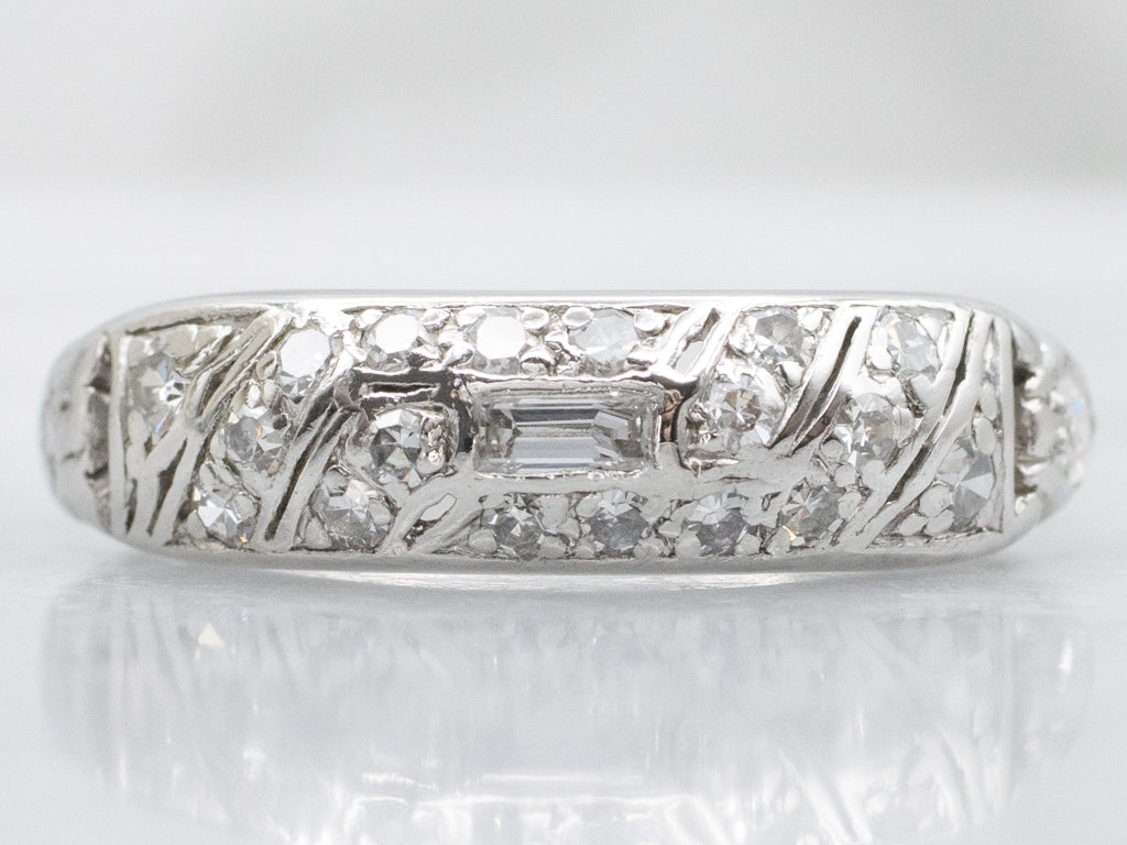 Vintage Platinum Mix-Cut Diamond Band