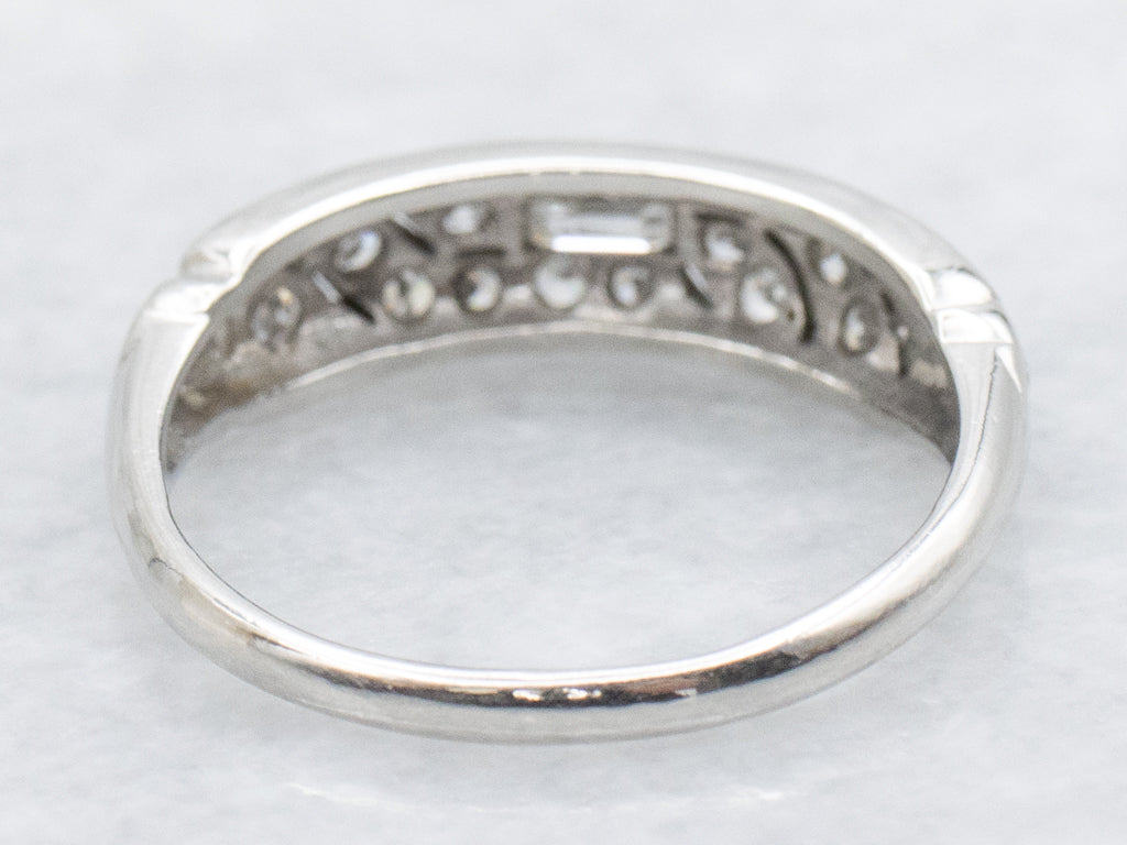 Vintage Platinum Mix-Cut Diamond Band