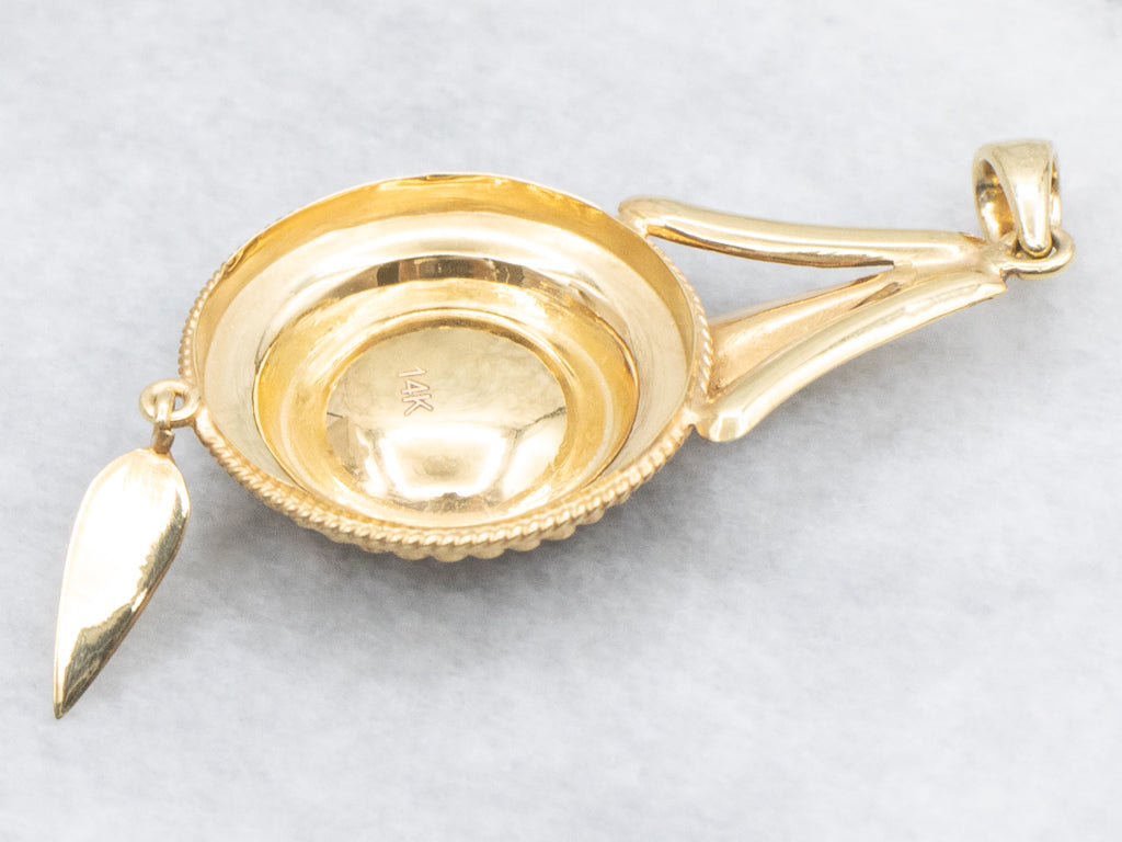 Yellow Gold and Garnet Cluster Antique Drop Pendant