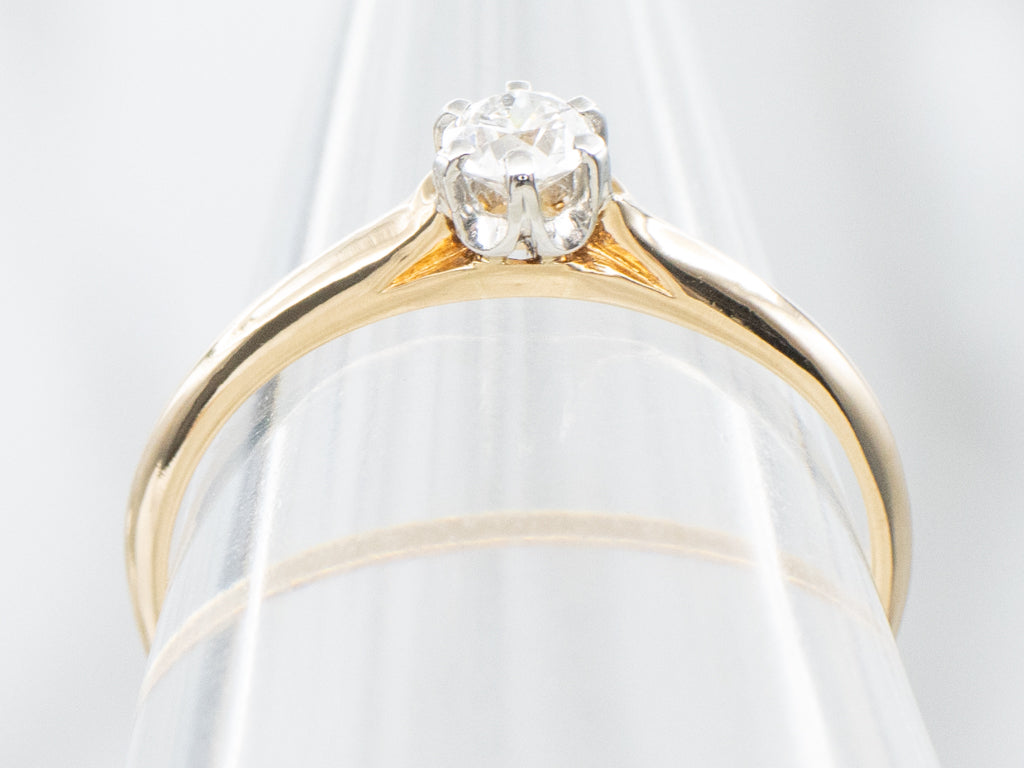 Antique 1909 Old Mine Cut Diamond Gold Engagement Ring