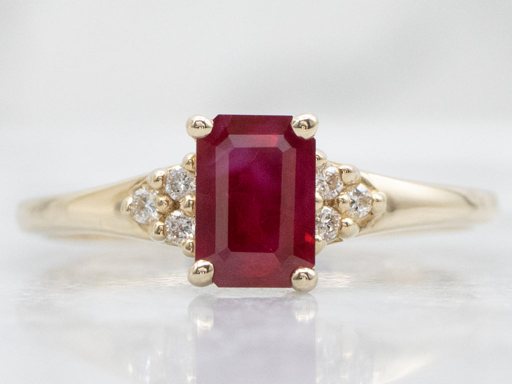 Classic Ruby and Diamond Yellow Gold Ring