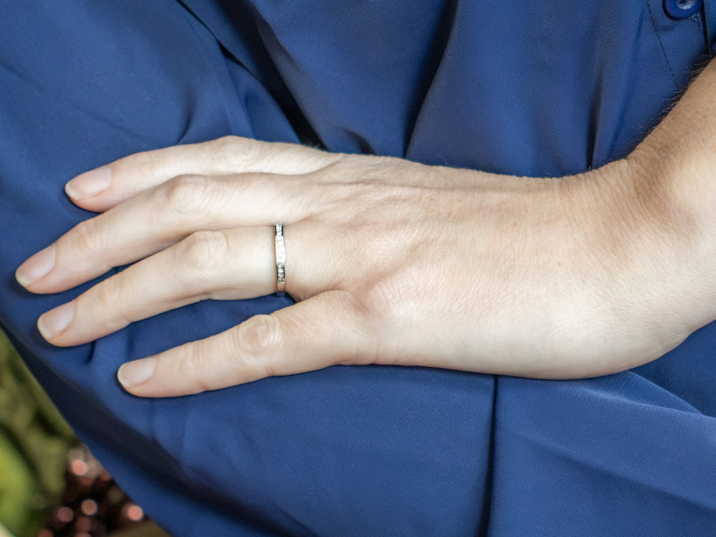 Square-Cut Diamond and Platinum Tacori Band