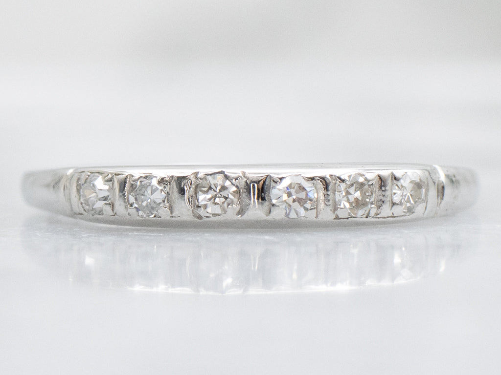 Vintage Diamond and Platinum Wedding Band