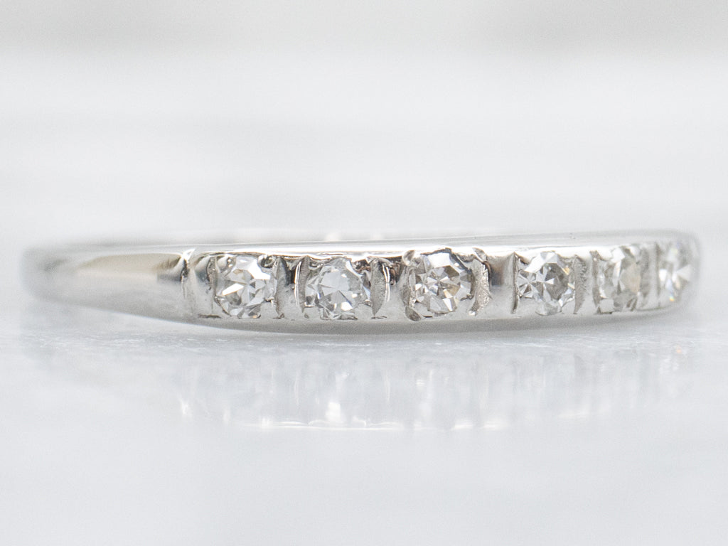 Vintage Diamond and Platinum Wedding Band