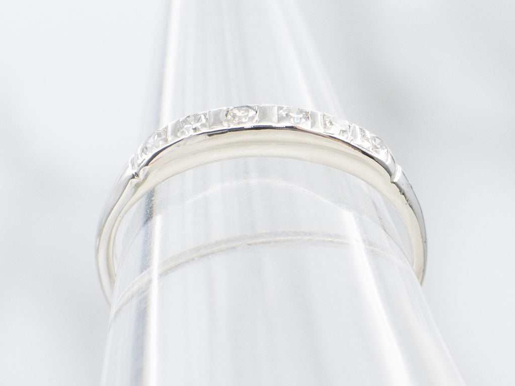 Vintage Diamond and Platinum Wedding Band