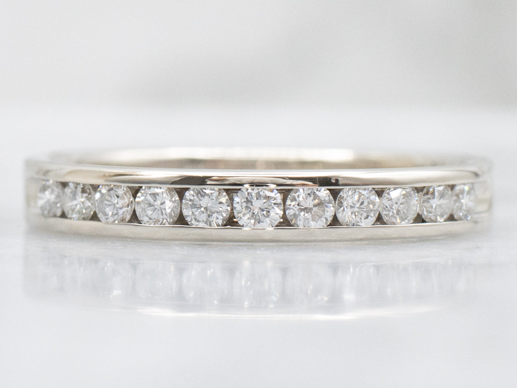 Channel-Set Diamond White Gold Wedding Band