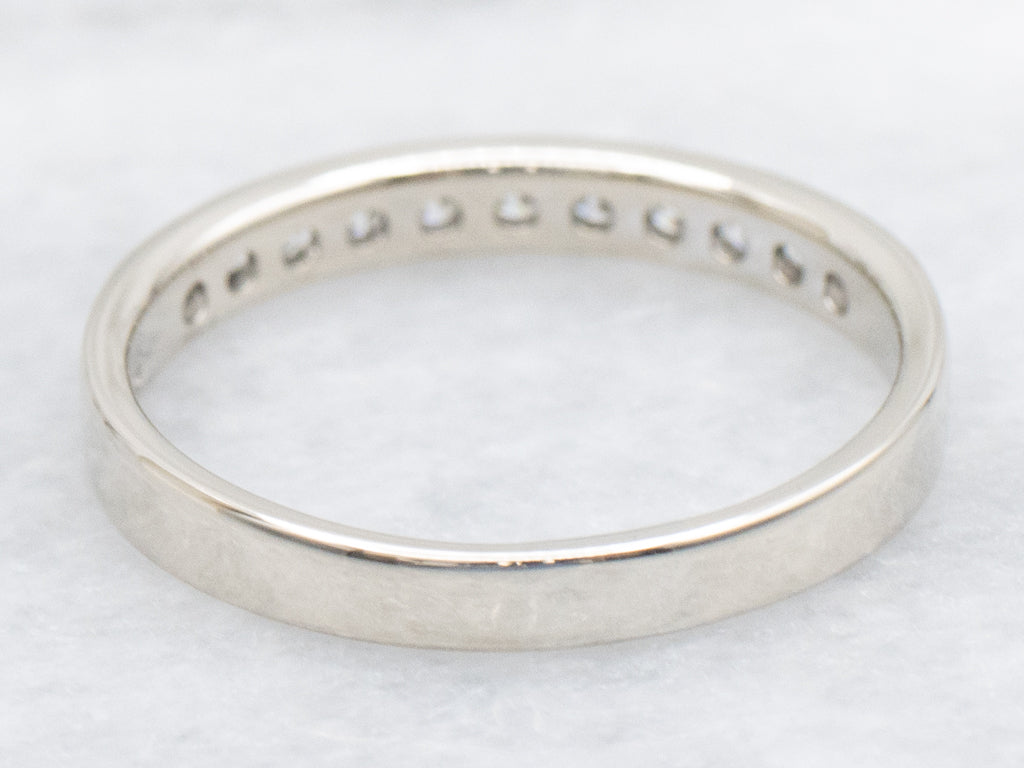 Channel-Set Diamond White Gold Wedding Band