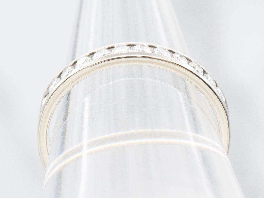 Channel-Set Diamond White Gold Wedding Band