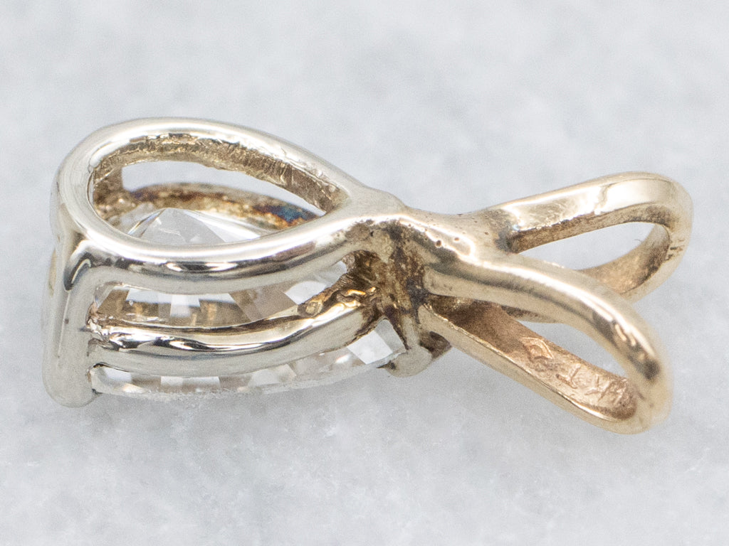 Teardrop Diamond Two Tone Pendant with Split Bail