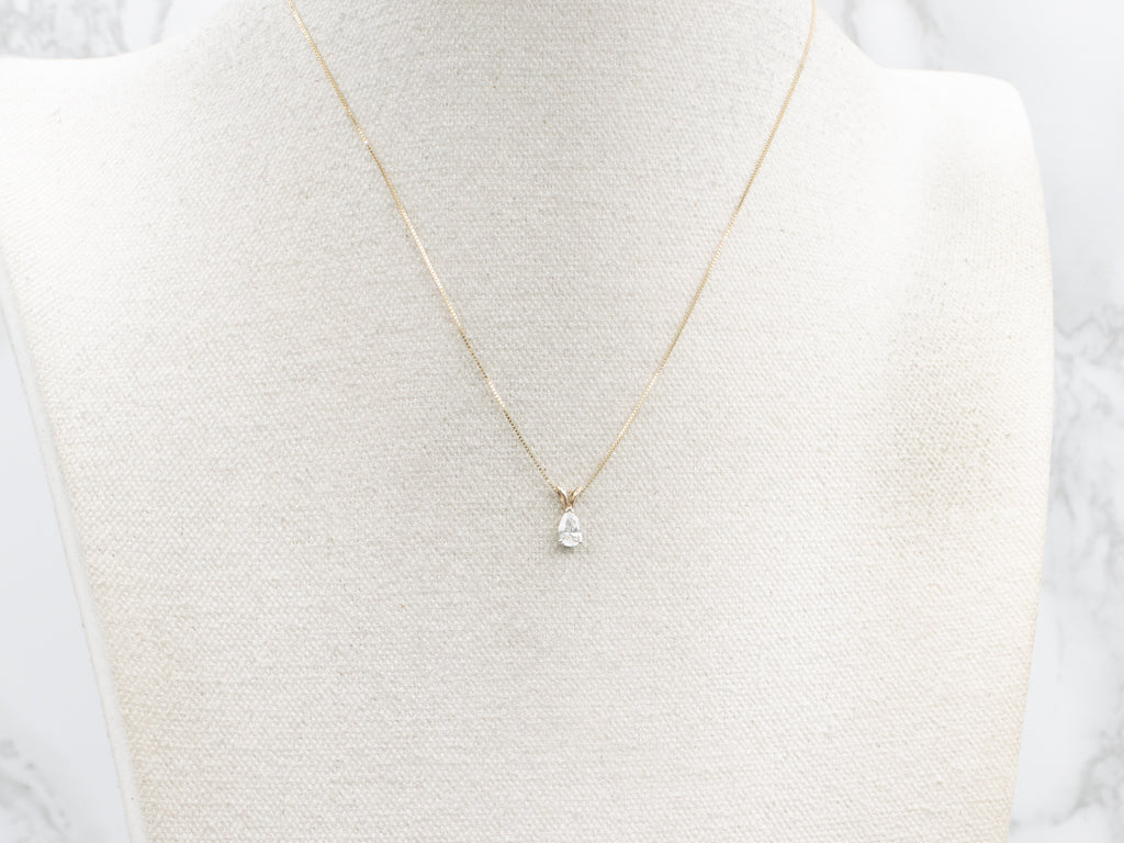Teardrop Diamond Two Tone Pendant with Split Bail