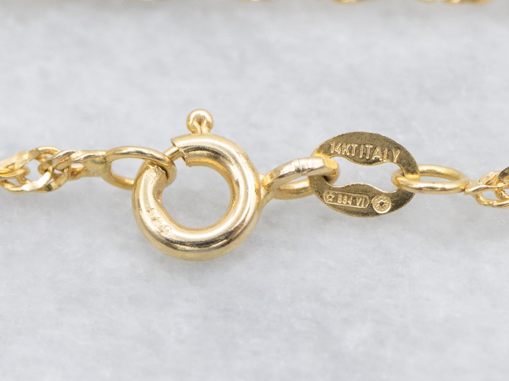 Italian Yellow Gold Singapore Chain with Spring Ring Clasp