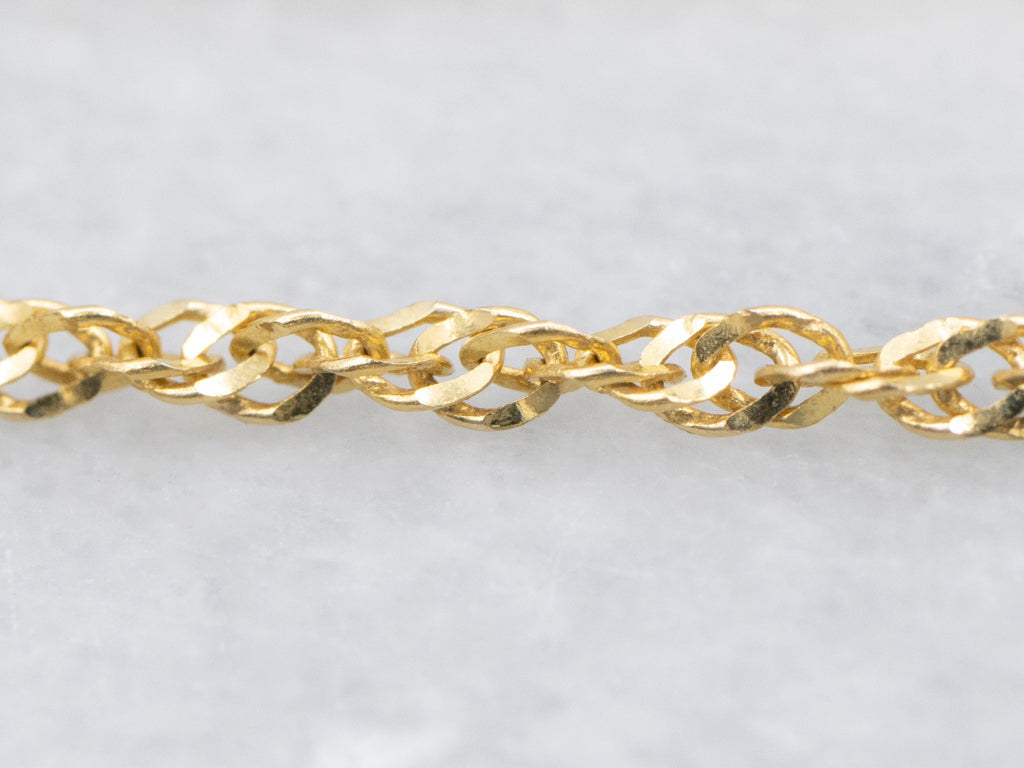 Italian Yellow Gold Singapore Chain with Spring Ring Clasp