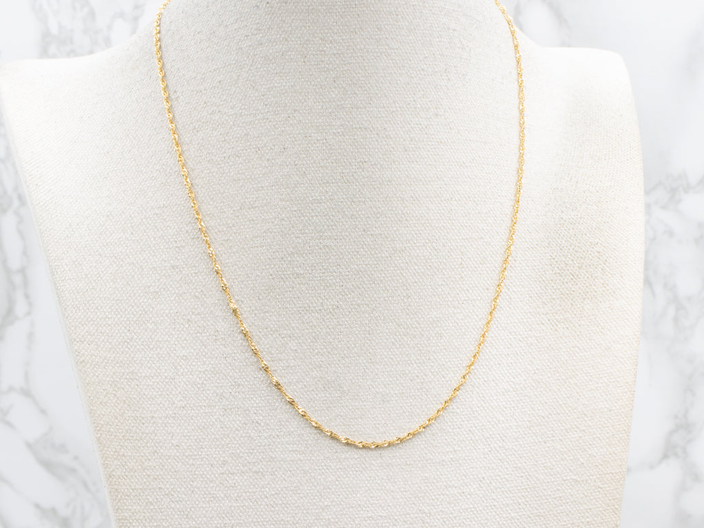 Italian Yellow Gold Singapore Chain with Spring Ring Clasp