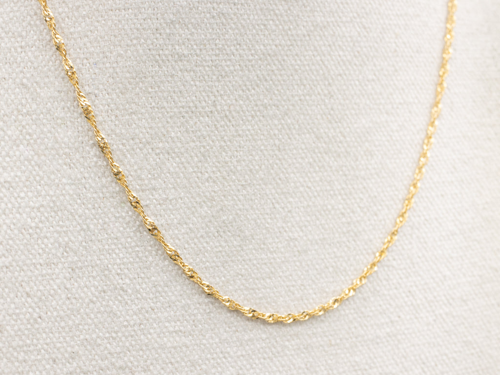 Italian Yellow Gold Singapore Chain with Spring Ring Clasp