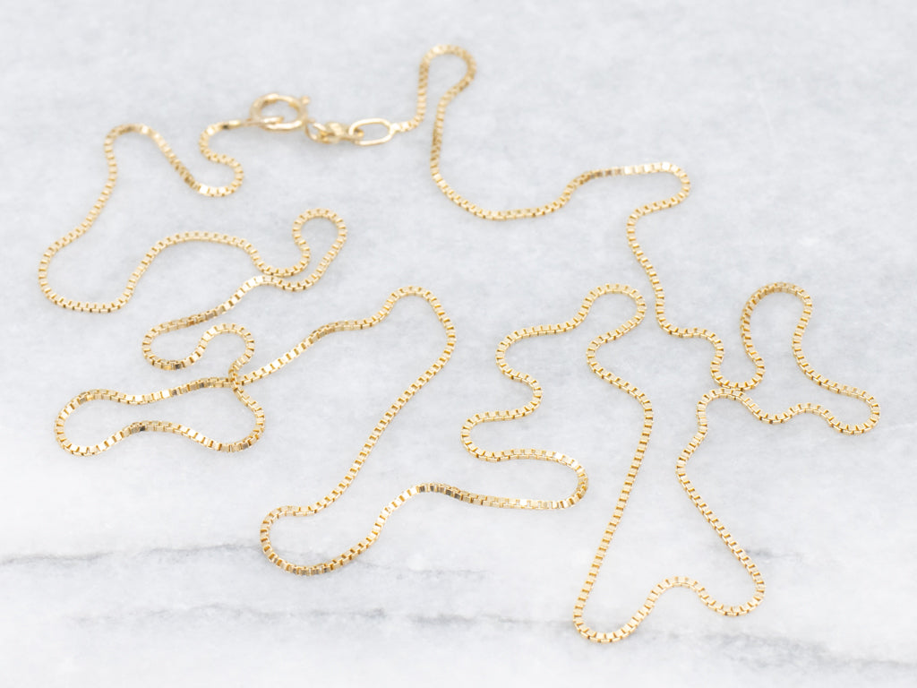 14-Karat Italian Yellow Gold Box Chain