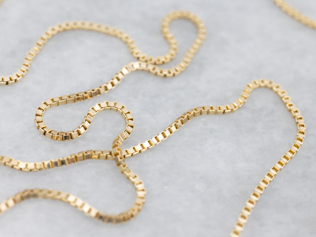 14-Karat Italian Yellow Gold Box Chain
