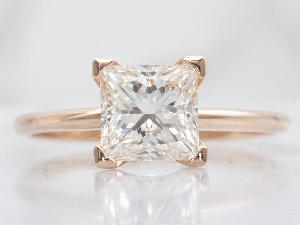 Modern GIA-Certified Diamond Solitaire Rose Gold Engagement Ring