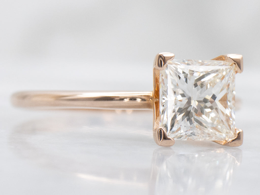 Modern GIA-Certified Diamond Solitaire Rose Gold Engagement Ring