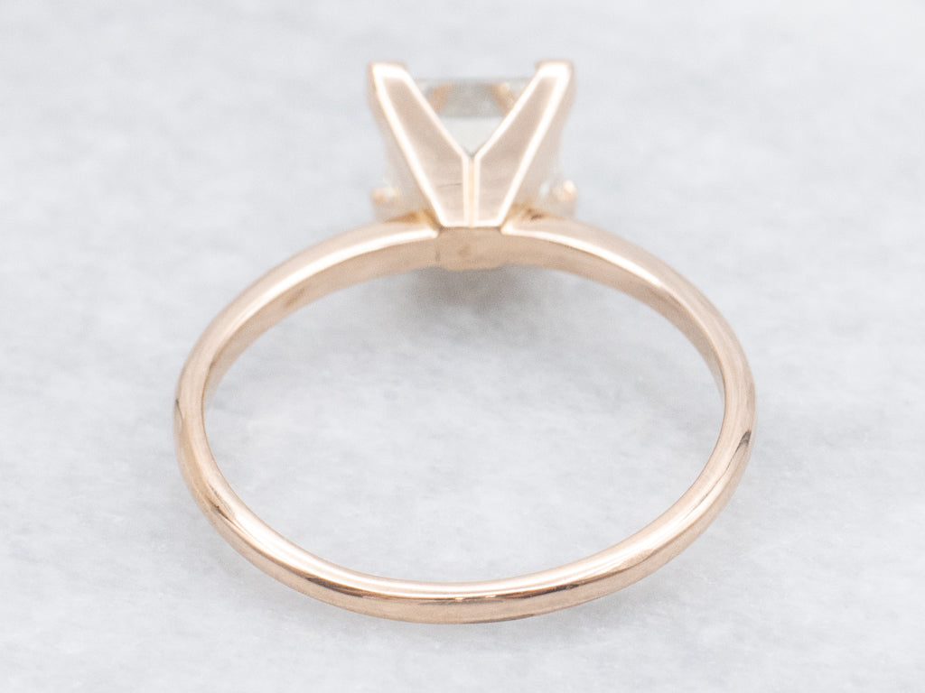 Modern GIA-Certified Diamond Solitaire Rose Gold Engagement Ring