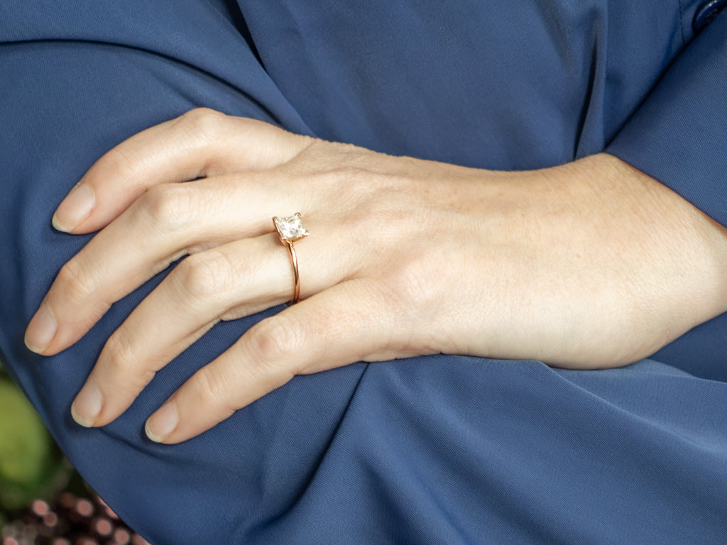 Modern GIA-Certified Diamond Solitaire Rose Gold Engagement Ring